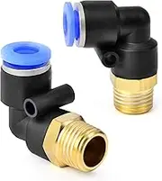 TAILONZ PNEUMATIC Male Elbow 6mm Tube OD x 1/8 BSP Push to Connect Fittings PL6-01 (Pack of 10)