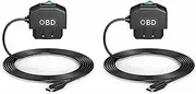 2X Dash Cam Hardwire Kit, Universal Dash Camera Power Cable with Low Voltage Protection, OBD to USB Type C Adapter for Car GPS, Radar Detectors (12-24V to 5V/3A)