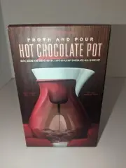 Williams Sonoma Froth And Pour Hot Chocolate Pot Red and White