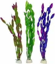 AIMALL 10PCS Artificial Aquarium Plants, Safe Plastic Simulated Water Grass for Fish Tank Decoration, Durable and Easy to Clean, Multicolour