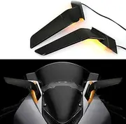 Compatible with BMW S1000RR (2019-2023 2024) Motorcycle Rearview Wing Mirrors with LED Turn Signal Light Adjustable Rotating Side Mirrors with Light Fits for BMW S1000RR 2019-2023