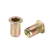 10#-24 Carbon Steel Rivet Nuts Flat Head Insert Nutsert 50 Pcs