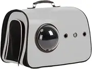 STARTIST Pet Carrier Cat Carrier Breathable PU with Window Protable Bubble Bag Handbag for Outdoor Hiking Camping Small Cats Kittens, Gray
