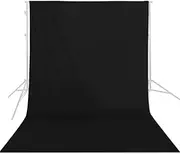 Volkwell Black Backdrop Background Screen, 10x12ft/3 * 3.6m Muslin Cotton Backdrop for Photography Studio Video Photo Shoot.