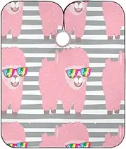 RPLIFE Cute Pink Alpaca Stripe Barber Cape, Washable Haircut Cape, Haircut Apron for Women, Cute Pink Alpaca Stripe
