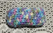 Handmade Doll Pillow Purple Multicolor Colorful Crochet Knit Plush 4" Cushion