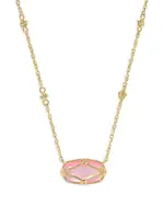 Kendra Scott Elisa Lattice Framed Mother Of Pearl Pendant Necklace in 14K Gold Plated, 19