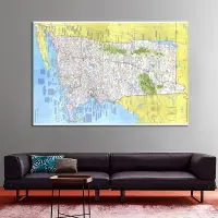 在飛比找蝦皮購物優惠-【現貨】美國新英格蘭西部地圖大海報印刷品壁掛藝術背景布藝牆飾