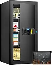 Safe Box, 6.0 Cuft Home Safe with Fireproof Waterproof Bag, Anti-Theft Digital Security Safes with Smart Alert System, Removable Shelf, Mute Function, Document Safes for Money Jewelry