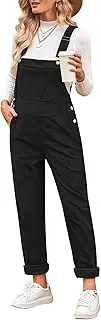 [Vetinee] Women's Dungarees Cord Baggy Casual Jumpsuit with Straps