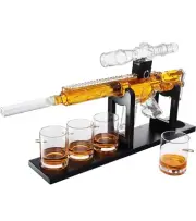Gifts for Men Dad Whiskey Decanter Set - Scope Glass Gun AR Limited Edition S...