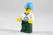 LEGO® City Minifigure White Hoodie Top Dark Green Legs & Light Blue Beanie