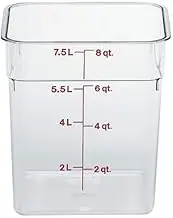 Cambro Camwear Polycarbonate Square Food Storage Container, 8 Quart (This Does not Come with a lid)