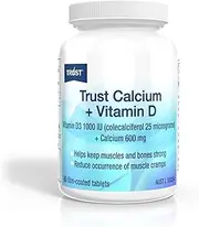 600mg + Vitamin D 1000IU Calcium Tablets, 60 count
