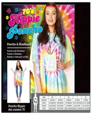 Tye Dye Poncho 1970s Womens Costume