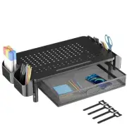 Monitor Stand Riser with Metal Drawer, Metal Monitor Stand with Drawer for La...