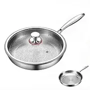 Titanium Hammered Pan Pro with Lid, Ultra Titanium Pan Pro, Multifunctional Non Stick Nutri Pans with Lid, Spatula Ultra-Durable Scratch-Resistant (30CM)