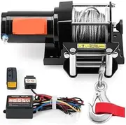 Waterproof Electric Winch Boat Trailer Winch Electric Winch with 39ft 7 Strands Steel Cable Wireless & Wired Remote Control ATV/UTV Winch 4000lbs