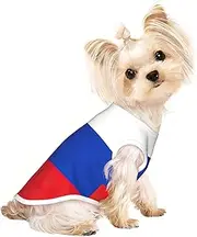 Russian Flag print Dog Shirts for Small Dogs Stretchy T-Shirts Lightweight Tank Top Sleeveless Striped Vest