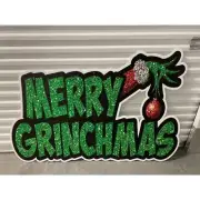 MERRY GRINCHMAS CHRISTMAS SIGN PLASTIC 5' WIDE 60" NEW