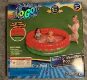 H2OGO Sweet Strawberry Inflatable Kiddie Swimming Pool 63" Diameter 15" Height