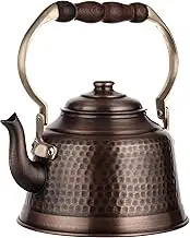 DEMMEX 100% Handcrafted Heavy Gauge 1mm Thick Hammered Antique Solid Copper Tea Kettle Pot Stovetop Teapot, 2.5lb, 2 Quarts