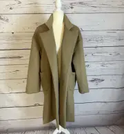 Modern Citizen Jasheen Trench Coat Womens Small Camel Wool Blend Pockets