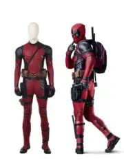 Deadpool Cosplay Costume Red Deadpool Jumpsuit Suit Halloween Accessories Shoes