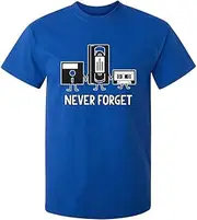 [Feelin Good Tees] Never Forget Mens Cassette Tape VHS Gamer Old School Mens Very Funny T Shirt