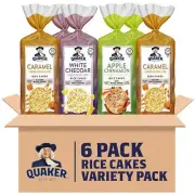 Quaker Large Rice Cakes Gluten Free 3 Flavor Variety Pack 6 Count