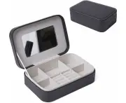Jewelry Box Org Storage Display Earrings Rings Necklace Bracelet PU Leather Jewelry Case with Mirror Home Decor Arts Gifts 8.7inch