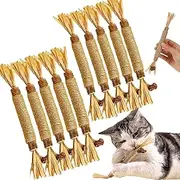 Nylatails Silvervine Dental Stick, Nyla Tails Cat Chew Stick, Nylatails Natural Silvervine Dental Grass Sticks Cat Toys, Interactive Kitten Teething Toys, Natural Silvervine Dental Sticks (10pcs)