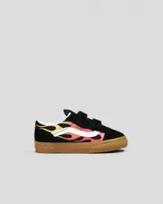 [Vans] Vans Toddlers' Old Skool V Shoes in Flame Black/Gum Size 2 2 Flame Black/Gum