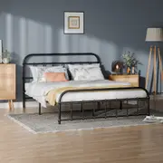 ALFORDSON Metal Bed Frame Double Size Base Platform Black