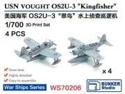 BUNKER WS70206 1/700 USN VOUGHT OS2U-3"Kingfisher" 3D Print Set 4pcs