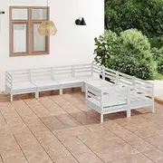 8 Patio Set Pinewood White