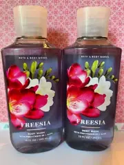 2 X Bath Body Works FREESIA Shower Body Wash Gel with Aloe ~ 10 oz ea RETIRED