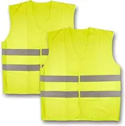 hitools 2 x high Visibility Vests, EN ISO 20471, Breakdown Vest, Safety Vest, Accident Vest, Vest, neon Yellow & Reflective, car, Truck, 2 Pieces, 2 high Visibility Vests