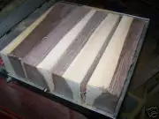 FOUR (4) MARBLED BLACK WALNUT TURNING LATHE BLOCKS WOOD LUMBER 3 X 3 X 12"