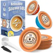 Reusable Lids for Nespresso Pods Vertuo, 6pcs Food Grade Silicone Caps for...