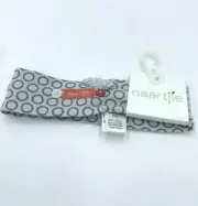 NWT Naartjie OS Headband Light Blue Brown Circle Polka Dot Flower Button Logo