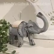 Vintage Style Pewter Elephant Pin Cushion Sew Sewing Patchwork Quilting