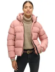 [Superdry] Hooded Sports Puffer in Ash Rose