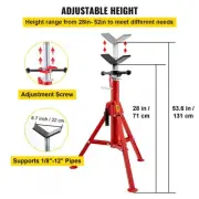 Foldable Pipe Jack Stand V-Head Adjustable 2500LB Capacity Height 52 Inch