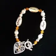 Multiple Sclerosis Awareness Bracelet Sterling Silver Plated MS Fight The Battle