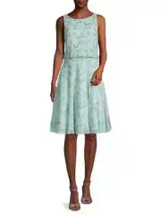 Aidan Mattox Boatneck Beaded Dress Mint 8