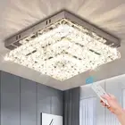 Crystal Chandeliers Crystal LED Ceiling Light 11.8" Square Flush Mount Modern...