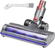 Vacuum Motorhead Compatible for Dyson V7 V8 V10 V11 V15 SV10 SV12 SV14 Animal Absolute, Electric Head with 4 LED，V-Shape Roller for Hard Floors & Low Carpets,180° Flexible Use