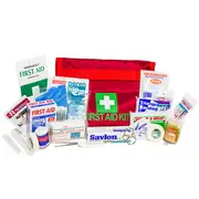 Livingstone Small Red Work Vehicle First Aid Kit Complete Set In Nylon Pouch 29.5 x 22cm