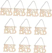 IWOWHERO Wood Craft Pendant 10pcs Father's Day Decor Dad Present Coupon Wood Slice Decor
